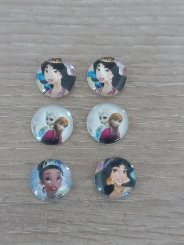 Lot De Cabochons Verre "Princesses Disney"